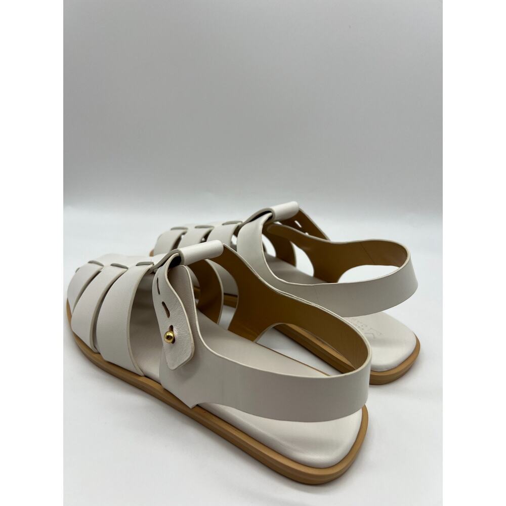 Mercedes Castillo Kailey Caged Fisherman White Leather Sandals Women's Size 9 - Picture 7 of 16